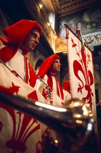 Trombettieri che suonano alla cerimonia, Firenze da Ted Spiegel