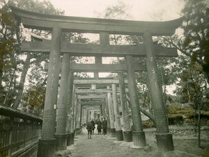 Torii nel santuario Inari di Kyoto, 1900-1915 circa (fotografia) da Teijiro Takagi