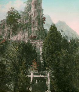 Veduta del monte Myogi nella prefettura di Gunma, circa 1900 - 1915 (fotografia)