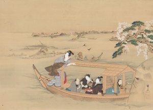 Barca per Yoshiwara, 1800 da Teisai Hokuba