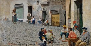 Marinai a Riomaggiore da Telemaco Signorini