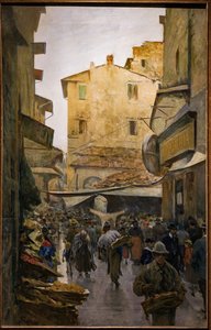 Il Vecchio Mercato da Via degli Speziali, c.1882 da Telemaco Signorini