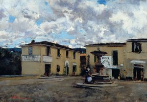 La piazza di Settignano, c.1889 da Telemaco Signorini