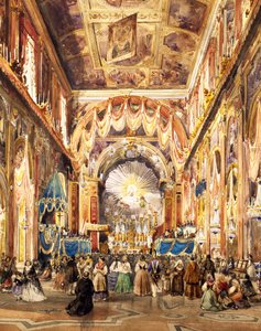 Interno della Chiesa di San Paolo Maggiore a Napoli per il centenario di San Gaetano