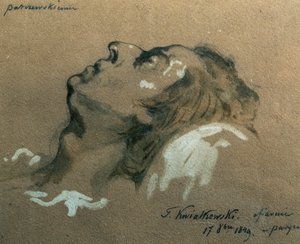Il compositore e pianista polacco Frederic Chopin sul letto di morte, bozzetto di Teofil Kwiatkowski