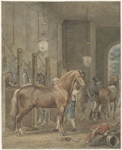 Interno di una stalla da Tethart Philip Christian Haag