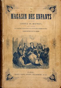Governante circondata da giovani ragazze - in "Il negozio dei bambini" di Mme Leprince de Beaumont, ill. Guerin, Waree