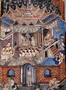 (dettaglio) dei murali del Viharn laikam che ritraggono i Racconti di Sang Thong (murale)