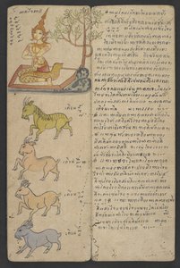 Animali dello Zodiaco, da Phrommachat (pergamena) da Thai School