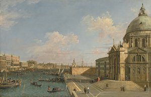 Ingresso del Canal Grande, Venezia, guardando verso est, 1730 circa (olio su tela) da The Bateman Master