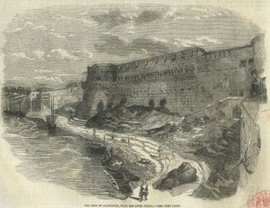 Il Forte di Allahabad, dal fiume Jumna. da The Illustrated London News