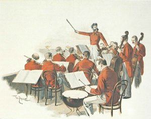 Compositore austriaco Johann Strauss II e la sua banda musicale al ballo di corte da Theo Zasche