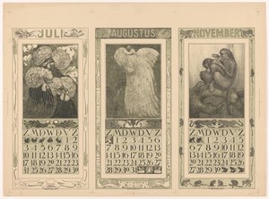 Calendari per luglio, agosto e novembre 1910