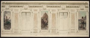 Bozzetto per la sala matrimoni al Municipio di Courbevoie: Fileuse. Il matrimonio. Berger, 1884 da Theobald Chartran