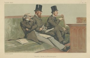 Il banco del Tesoro, Gladstone, Hartington e Chamberlain
