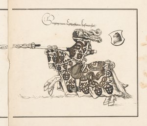 Libro sui tornei: Cavaliere rivolto a sinistra