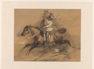 Cavaliere crociato che sconfigge un soldato turco da Theodoor Schaepkens