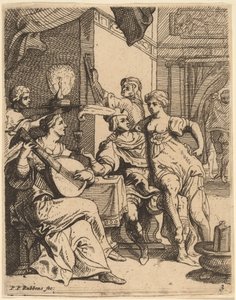 Il figliol prodigo che spreca i suoi beni nella taverna da Theodoor van Thulden after Sir Peter Paul Rubens