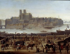 Le quai et le pont de la Tournelle a Parigi (dettaglio) da Theodor (attr. to) Matham