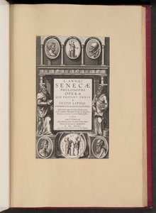 Pagina del Titolo per L. Annaei Senecae Philosophi Opera Qvae Exstant Omnia a Ivisto Lipsio