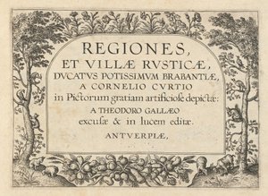 Pagina del titolo per "Regiones et Villae Rusticae" da Theodor Galle