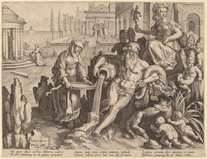 La vestale Tuccia da Theodor Galle after Jan van der Straet