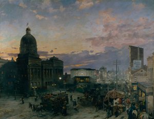 Washington Street, Indianapolis al Tramonto da Theodor Groll