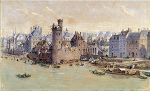 Veduta della Torre di Nesles a Parigi nel XVII secolo da Theodor Josef Hubert Hoffbauer