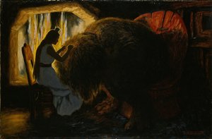 La principessa che raccoglie i pidocchi dal troll da Theodor Kittelsen