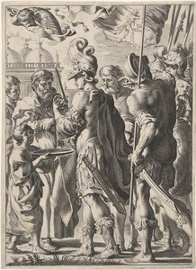 Alessandro Magno taglia il nodo gordiano, XVII secolo da Theodor Matham