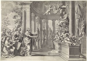 Rappresentazione allegorica: il tempio della saggezza (Sapienza) da Theodor Matham