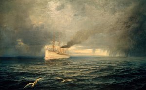 Nave a vapore Kaiser Wilhelm II in alto mare da Theodor Ohlsen