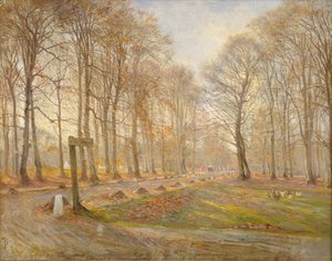Giornata di tardo autunno nel Parco dei Cervi di Jægersborg, a nord di Copenaghen