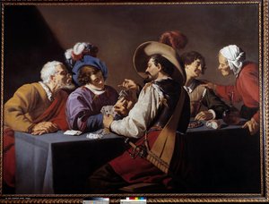 Giocatori di carte, il brelan da Theodor Rombouts
