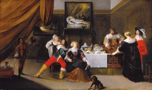 I giocatori di carte - Dipinto di Theodor Rombouts (1597-1637) da Theodor Rombouts