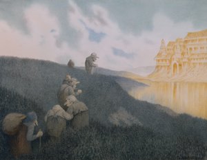 Sulla strada per una festa al castello dei Troll da Theodor Kittelsen