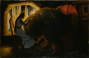 La principessa che raccoglie i pidocchi dal troll da Theodor Kittelsen