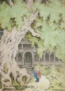 La grande quercia ombreggia tutta la tenuta del re da Theodor Kittelsen