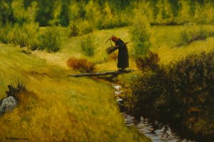 La vecchia (moglie) presso il ruscello da Theodor Kittelsen