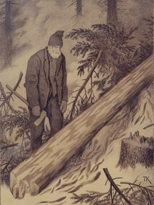 Strada invernale da Theodor Kittelsen