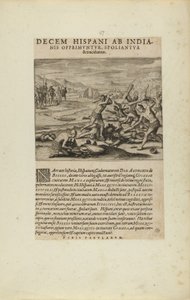 Decem Hispani ab India-/nis Opprimuntur, Spoliantur/and Trucidantur. (dal libro Americae, parti settima e ottava) da Theodor de Bry