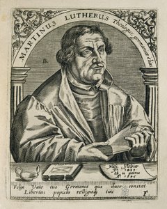 Martin Lutero (1483-1546). Riformatore religioso tedesco. Incisione. Spagna. Madrid. Biblioteca Nazionale