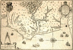 Mappa del 1590 incisa da Theodore de Bry dopo l