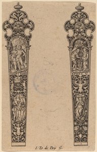 Ornamento per manico di coltello da Theodor de Bry