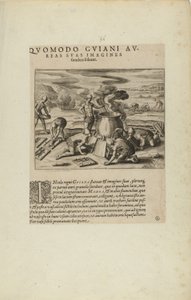 Quomodo Guiani Au-/reas Suas Imagines/Fundere Soleant. (dal libro Americae, parti settima e ottava) da Theodor de Bry