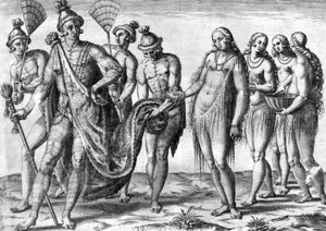 Tribù degli indiani Timucua da Theodor de Bry