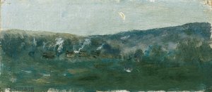 Paesaggio collinare con falce di luna da Theodor von Hormann
