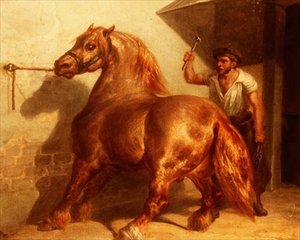 Cavallo da tiro dal maniscalco
