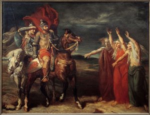Macbeth e le tre streghe, illustrazione della scena 3 dell