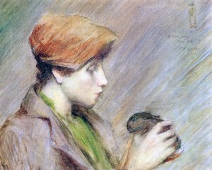 Suzanne Hoschedé con un coniglio, 1891